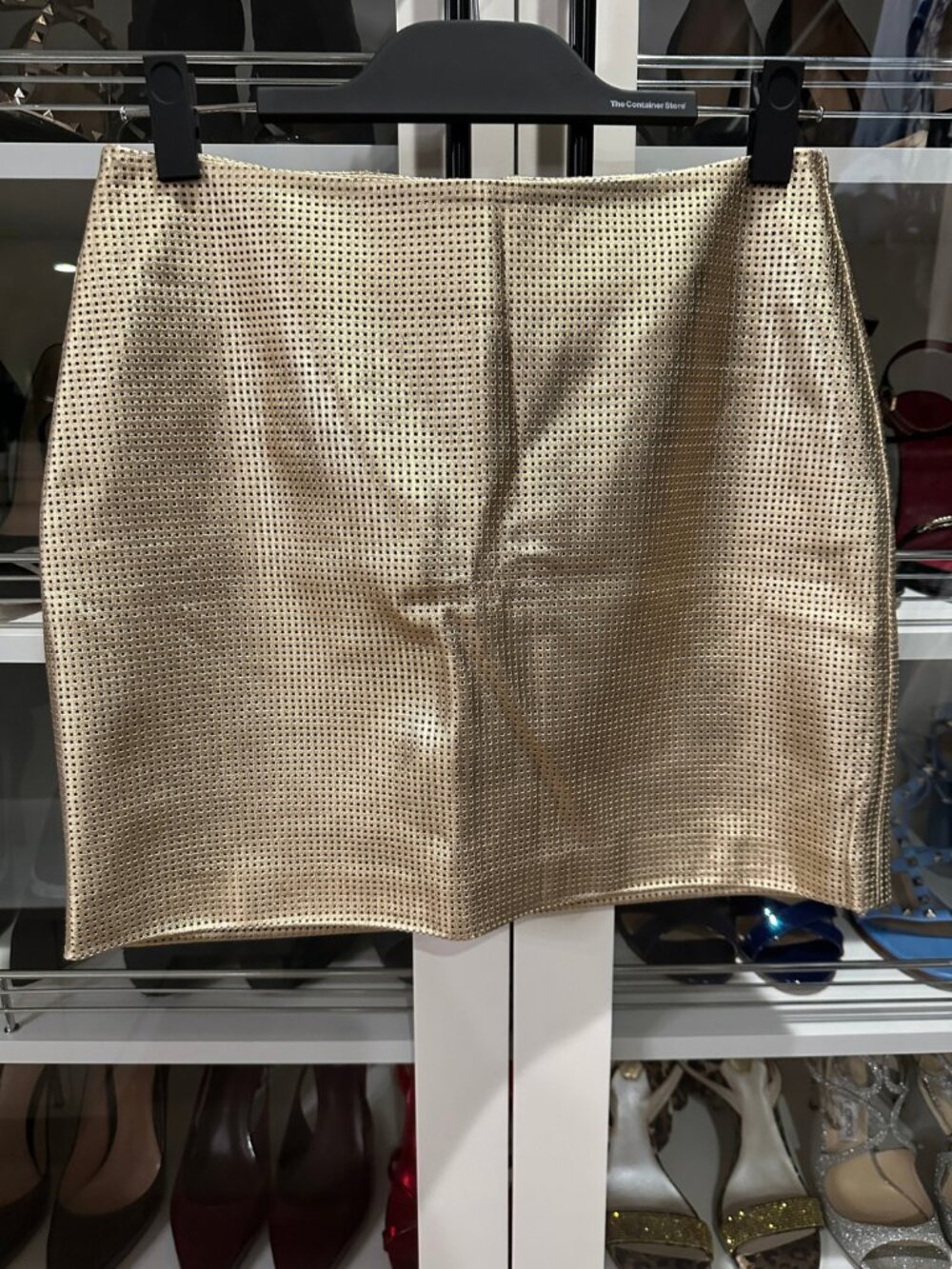 NEW WITH TAGS | ALL THINGS GOLDEN THE GO TO MINI SKIRT – GOLD LEATHER | SIZE L - Picture 3 of 12